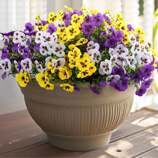 18 Bundles Artificial Pansy Flowers